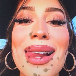 Pretty face Latina Brace face gorgeous eyes Cock and cum tribute #3 Tongue out up close and personal