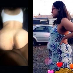 Curvy latina caught outside pregnant by neighborhood BBC