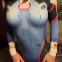 pretty cosplay e-girl shows her wet pussy