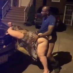 black dude fucking a big booty white milf in the streets lol
