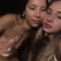 My wife and her best friend finally suck my dick. Threesome