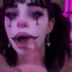 Throatie The Clown Sucking Dick | blowjob deepthroat halloween cumshot facial face paint