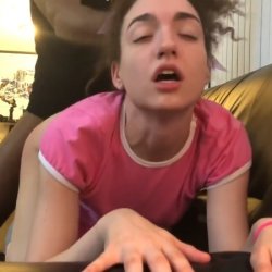 bbc mashing snow bunny's guts with roommate in the living room and thanks her daddy