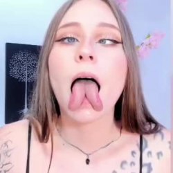 Snake tongue Ahegao girl