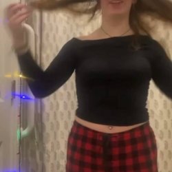 redhead showing her body