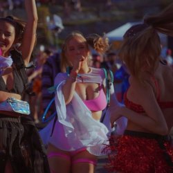 Blonde Festival Slut in Pink Bra 20