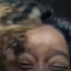 DickFlash a curly hair ebony on Facetime