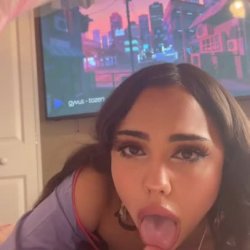 cute girlfriend gives deepest blowjob