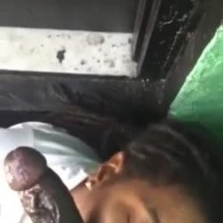 Ebony Dyke eating Beef Jerky