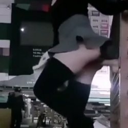 Asian girl masturbating in public