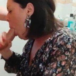 Milf sucking my bwc after work
