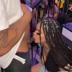 😮 Black Chick Sucks Dick at House Party
