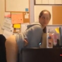 Horny milf cheats at work with a BBC, bareback creampie.