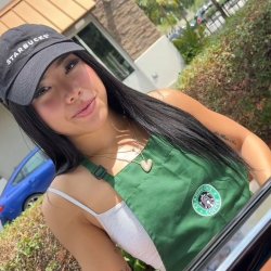 Cute Asian Starbucks Girl Giving a Blowjob and Gets Fucked Hard During her Shift in a Customer's Car
