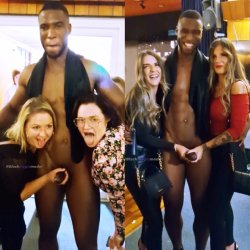 Grabbing stripper's dick at an all girls party