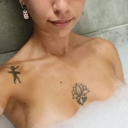 The soapy bubbles on my nipples feel so good