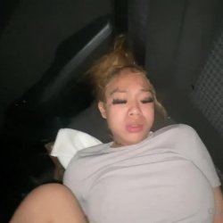 Light-skinned Blasian dug out in backseat of the whip