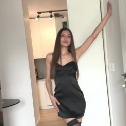 🔞Silky dress teasing my tits & ass in stockings 💋 Full nude on OF 🍑