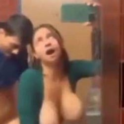 fucked big titty teen on a public toilet
