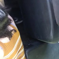 taking risks in a public place by getting a blowjob from a slut in a car