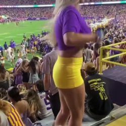 College Snowbunny flashing during a football game
