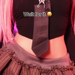 🔞 Pink hair schoolgirl slut teasing tight pussy in plaid skirt 🫦💦 See my OF