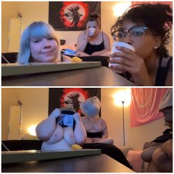 Slut Friends Convinced To Flash Tits For Money
