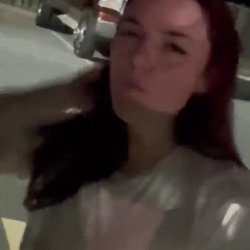 Horny 🌨🐰 slut takin pipe in the streets AND eatin 🥜