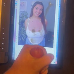 cumonmytitsfornudez gets a big cumshot tribute