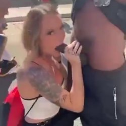 Hot White Girl Worshipping BBC In Public Beautiful worship of a BBC! ♠️♠️ 005