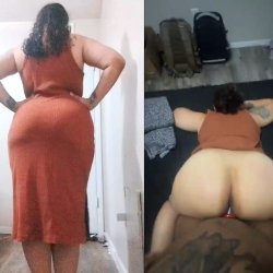 Preggo Mom has Cheeks Clapped by neighborhood BBC thick local auntie vibes in that dress