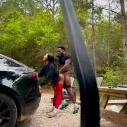 Lock kneed backshots in the driveway
