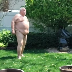 2025 naked in my yard with my cock strap on