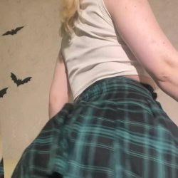 🔞 Young perky small tits big round ass tight nude horny sexy slut skirt up 🫦💦🍑😈 OF
