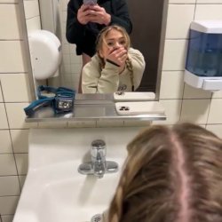 teen whore fucks stranger in public toilet