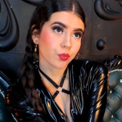 Sexy babe in black PVC