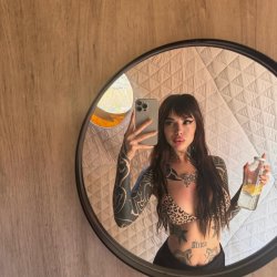 Busty slut in the mirror