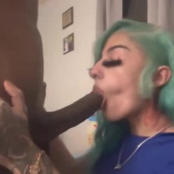 Latina gives BBC blowjob