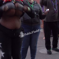 Flashing Big Black Massive Tits