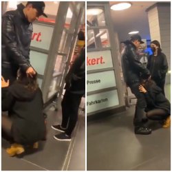 Girl Stands By As Her whore Sister Sucks BF Off While Waiting For The Train 🚂