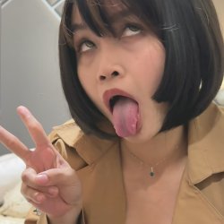 🔞 Young sexy perky tits open coat horny tongue slut blowjob tease 🫦💦🍑😈 OF now!
