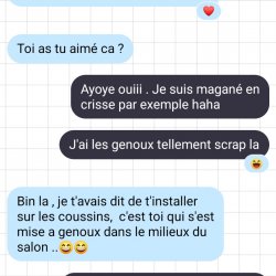 Message , la salope est fière d'elle