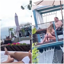 Guys, this is a family resort! Slut sucking dick at a resort and has no shame at all. 🌴