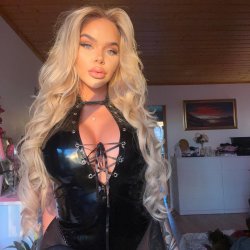 Sexy babe in PVC