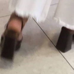 Candid feet high heels milf