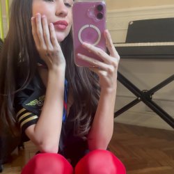 Imagine me spreading my pussy in lace and begging for your load