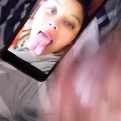 I love how she looking with her tongue out she wants that fat nutt