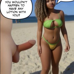 When your at a nude beach be sure and ask chicks questions while walking around