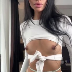 Guess what I'm not wearing under this? 🎀🙈