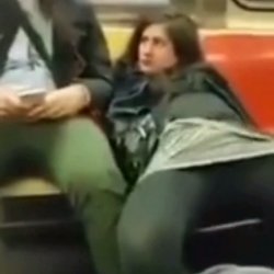 Drunk woman masturbating next to stranger